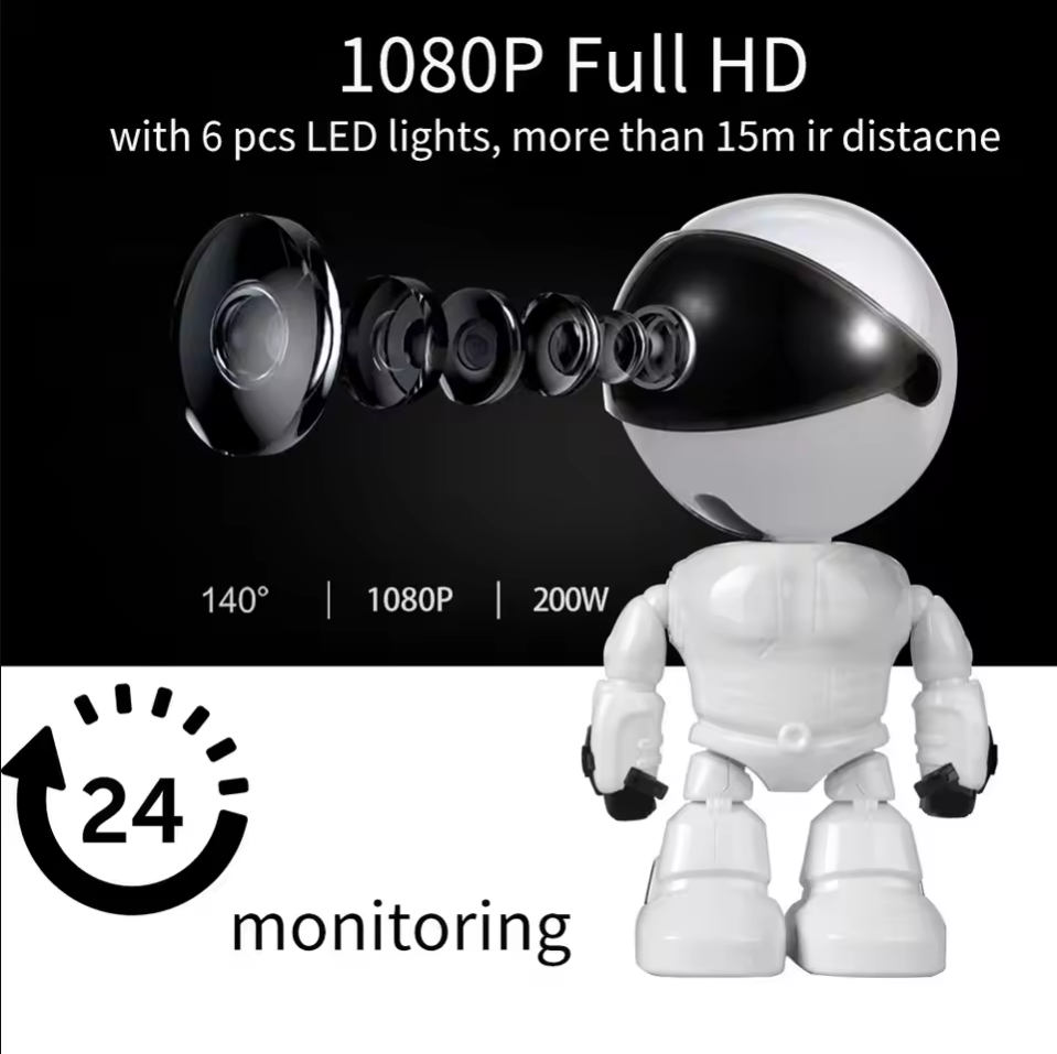 Home Security Robot - Intelligente Roboter-WLAN-IP-Kamera, 1080P HD, Babyphone und