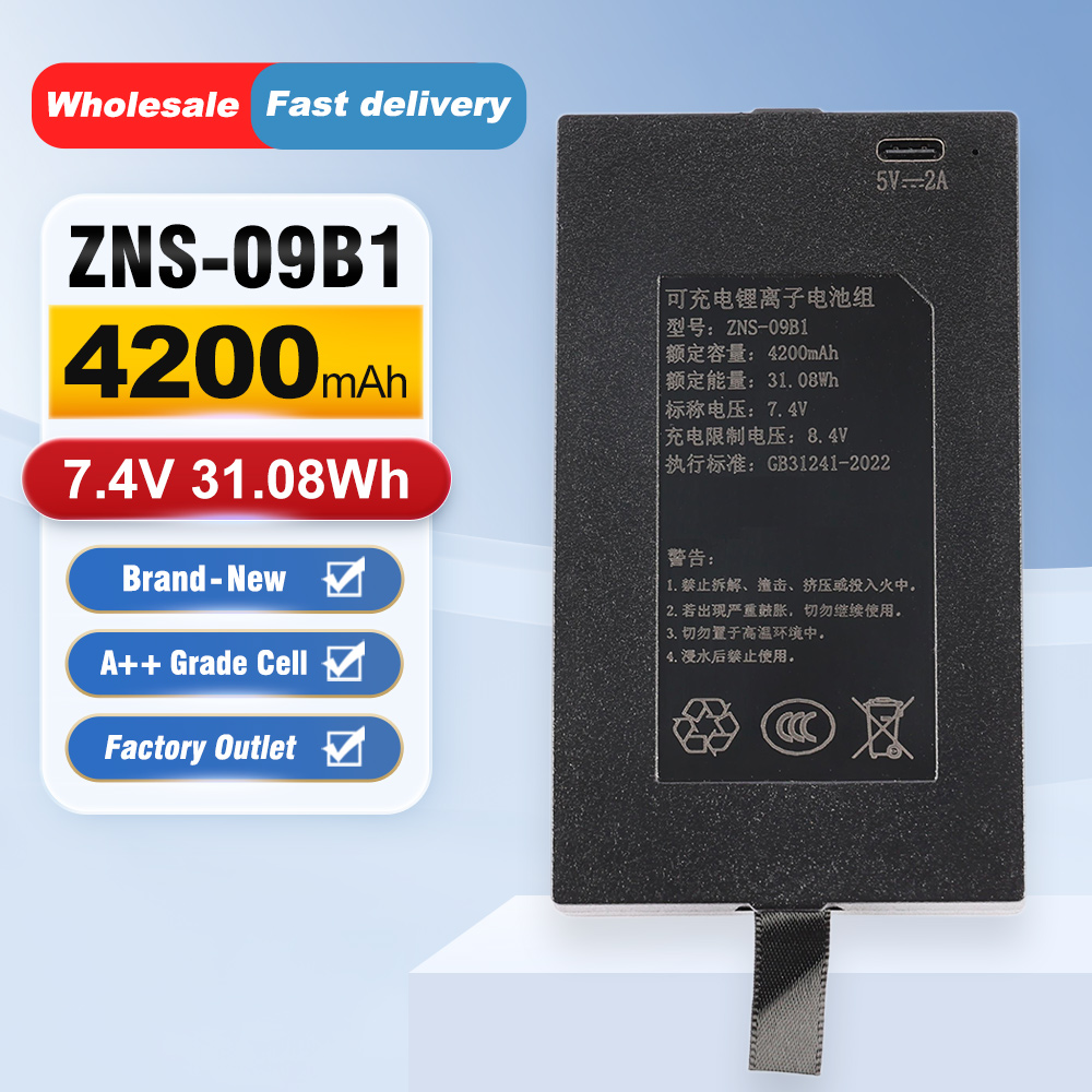 Home Security Battery Replacement - ZNS-09B1 4200mAh C+C- P-P+ Ersatzakku für